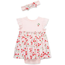 Little Me - Baby Girl Strawberries Bsuit Dress, Pink Image 1