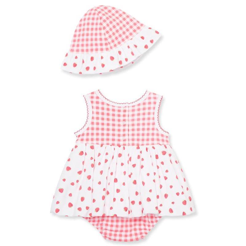 Little Me - Baby Girl Strawberries Popover & Hat Image 2