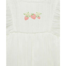 Little Me - Baby Girl Strawberry Popover, Ivory Image 2