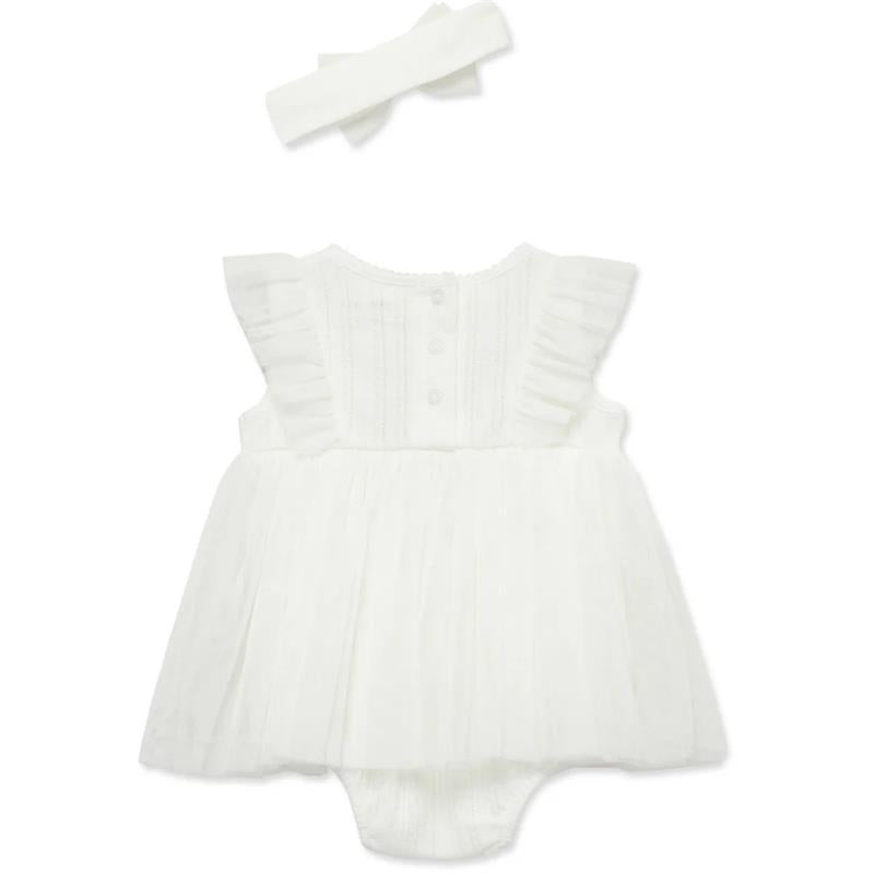Little Me - Baby Girl Strawberry Popover, Ivory Image 3