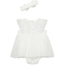 Little Me - Baby Girl Strawberry Popover, Ivory Image 3