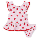 Little Me - Baby Girl Strawberry Swimsuit Pink Image 2