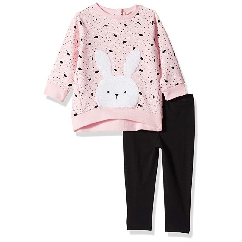 Little Me Baby Girls Sweatshirt Set, Pink & Black Image 1