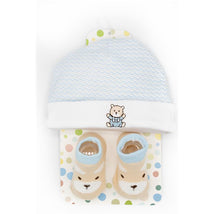 Little Me Bear Baby Socks Booties & Baby Hat Set Image 1