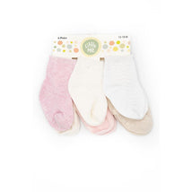Little Me Beige/White/Pink 6pk Warm Baby Girl Socks Image 1