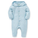 Little Me - Blue Hooded Coverall, Blue Image 3