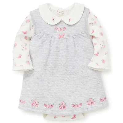 Little Me Bountiful Roses Jumper Set Heather Grey Image 1