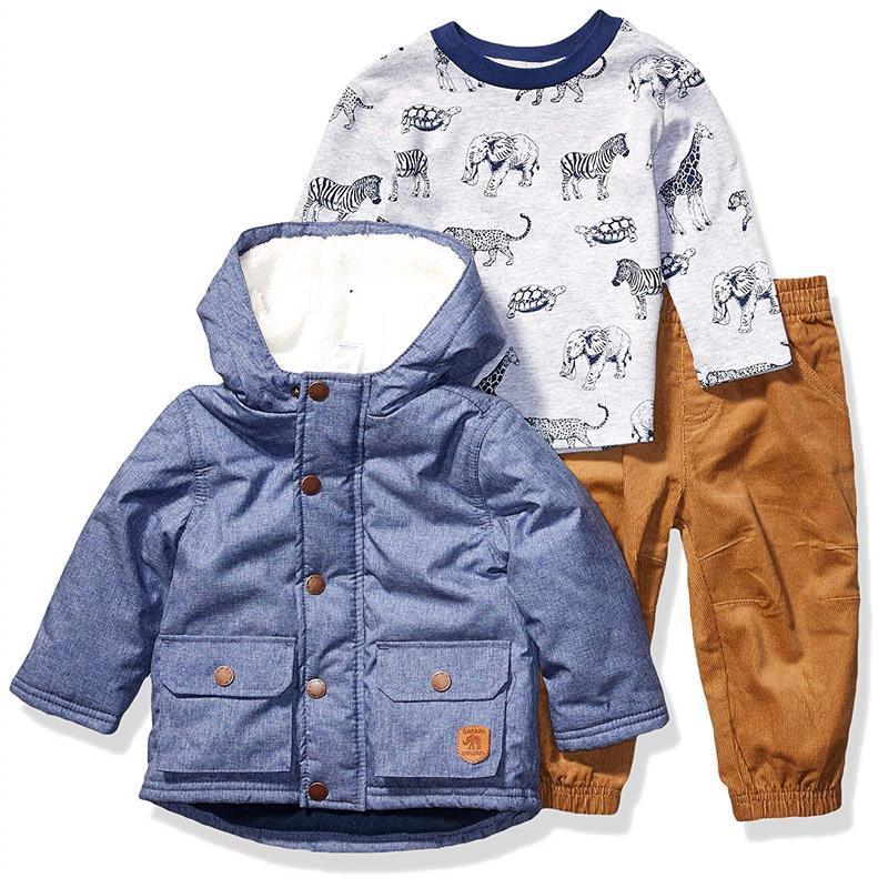 Little Me - Chambray Jacket With Pant Set, Blue Image 1