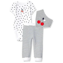 Little Me - Cherry 3 Pack Pant Set, White/Blue Image 1