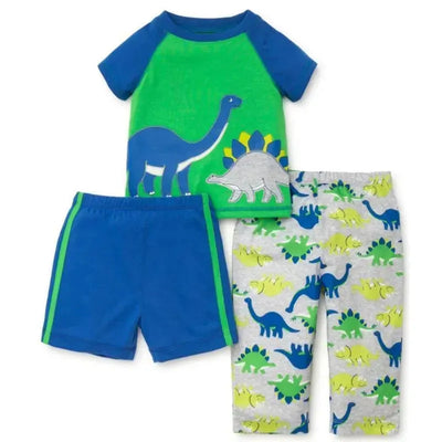 Little Me Cool Dinos Pajama Set, Grey Heather Image 1