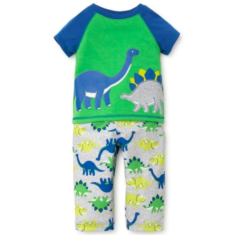 Little Me Cool Dinos Pajama Set, Grey Heather Image 2