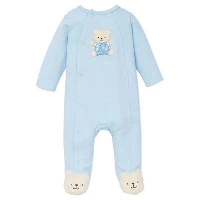 Little Me - Cute Bear Footie, Light Blue, 9M Image 1