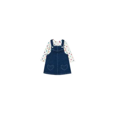 Little Me - Denim Jumper Set, Blue Image 1