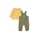 Little Me - Dino Overall Set, Olive Image 1