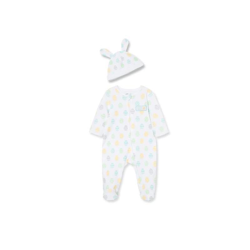Little Me - Easter Bunny Footie & Hat Set, White Image 1