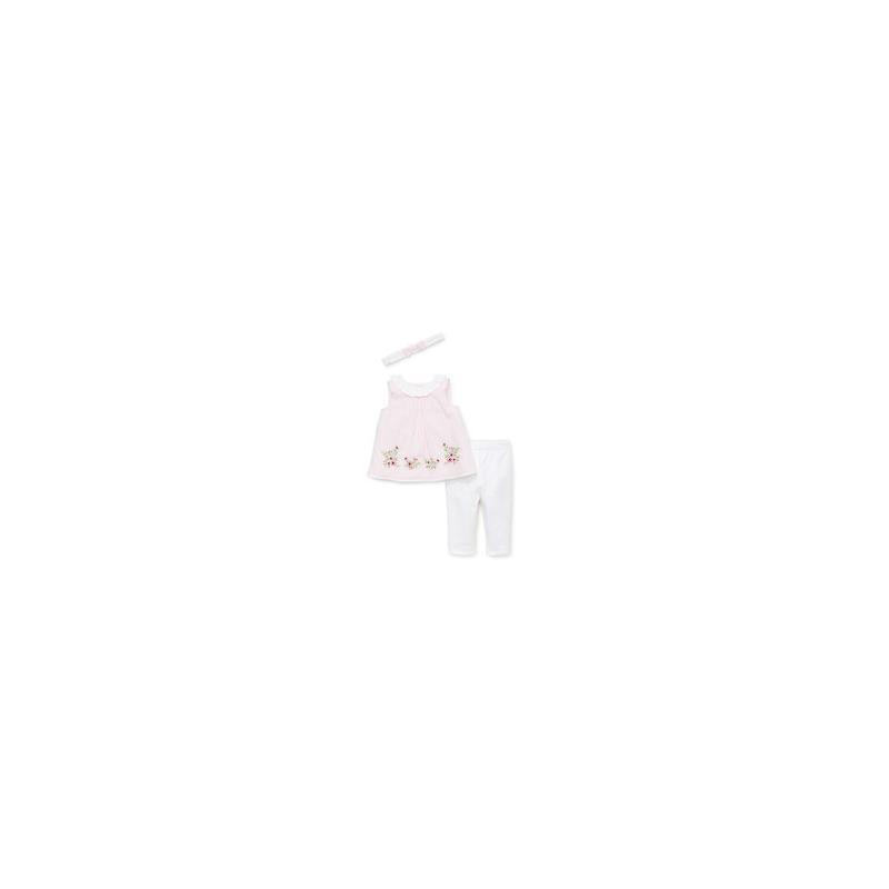 Little Me - Garden Border Tunic Set, White/Pink Image 1