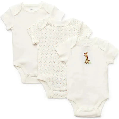 Little Me Giraffe 3-Pack Bodysuits Image 1