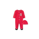 Little Me - Holiday Bear Footie & Hat, Red Image 1