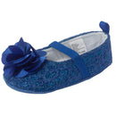 Little Me Lace Glitter Ballet Shoes - Medieval Blue Image 2