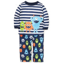 Little Me - Monsters 2 Pk Pajama Set, Blue Image 2