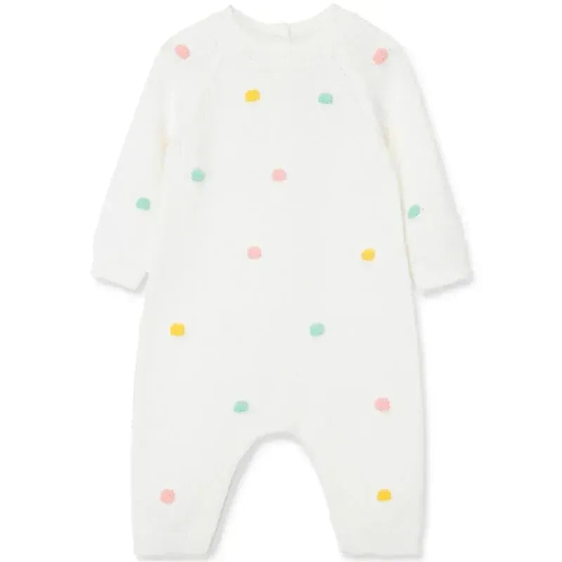 Little Me - Pastel Dots Coverall, Ivory Image 4