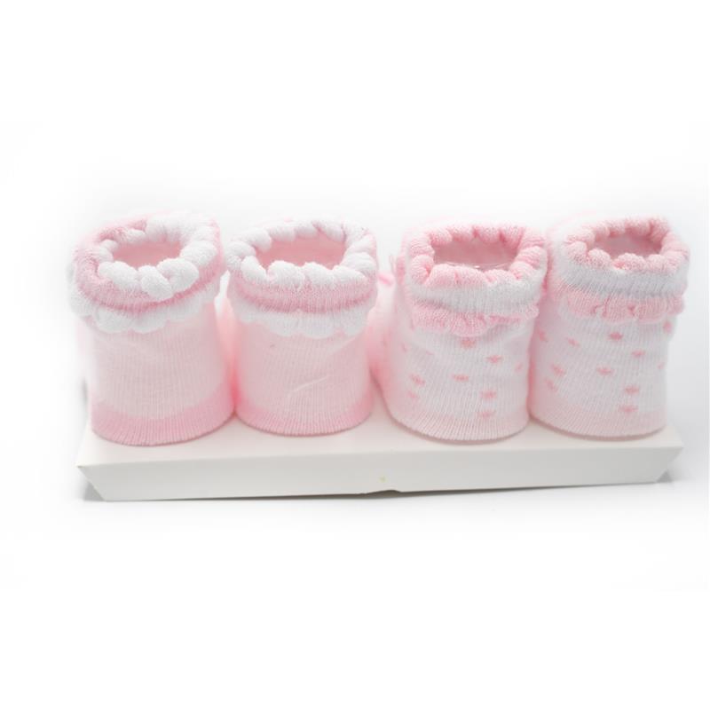 Little Me Pink 2 Pairs Baby Booties For Girls Image 4