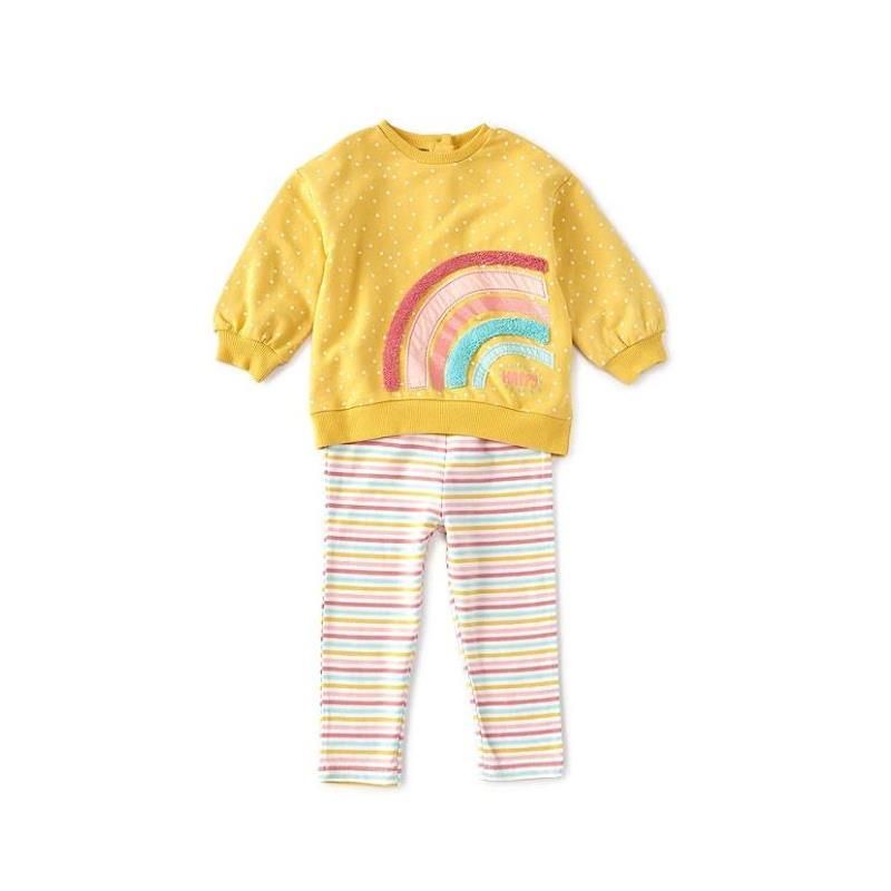 Little Me Rainbow 2Pc Sweatshirt Set - Yellow Image 1