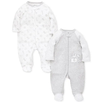 Little Me - Safari 2 Pack Footie, Grey Image 1