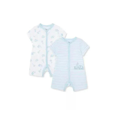 Little Me Safari 2Pk Rompers - Blue Image 1