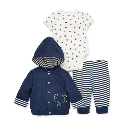 Little Me - Safari Cardigan Set, Blue Image 1