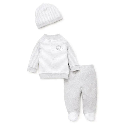 Little Me Safari Dreams Take-Me-Home Cardigan Set - Grey Image 1