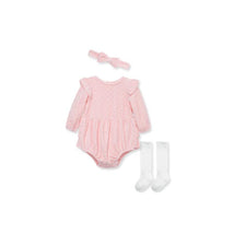 Little Me - Shine Romper Set Romper/Socks, Pink Image 1