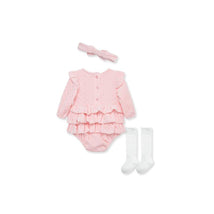Little Me - Shine Romper Set Romper/Socks, Pink Image 2