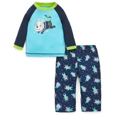 Little Me Space Dog 2-Piece Pajama Set Navy Image 1