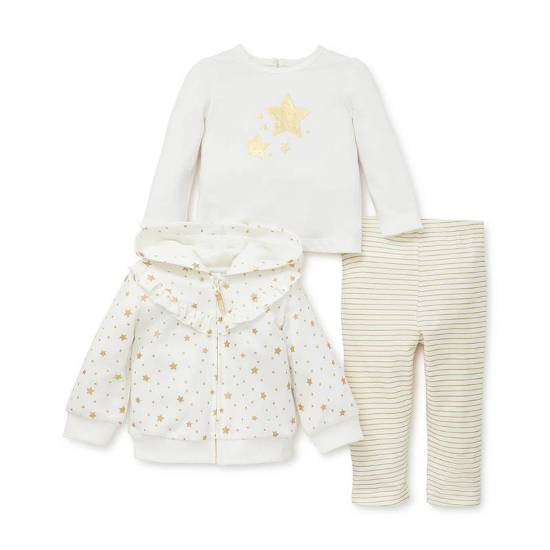 Little Me - Star Hoodie With Legging Set, Ivory Image 1