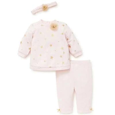 Little Me Stars Sweatshirt Set - Light Pink Image 1