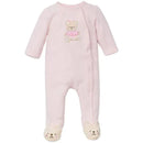 Little Me - Sweet Bear Footie, Light Pink Image 1