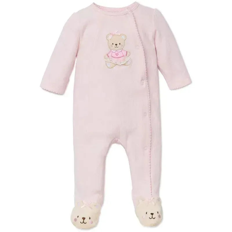 Little Me - Sweet Bear Footie, Light Pink Image 1