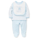 Little Me Thank Heaven Lap Shoulder Set with Bib - Blue Image 3