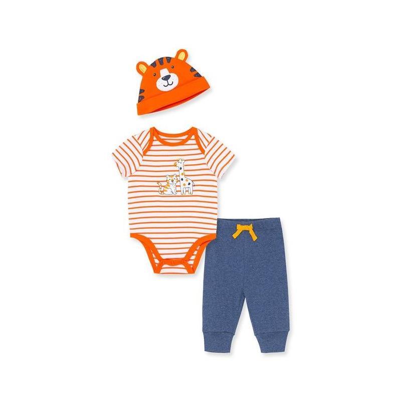 Little Me Tiger Bodysuit Set - Orange/Blue Image 1