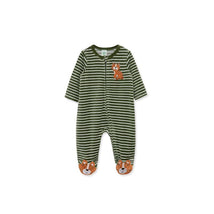 Little Me - Tiger Stripe Footie, Green  Image 1