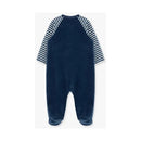 Little Me - Train Schiffli Footie, Blue Image 2