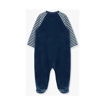 Little Me - Train Schiffli Footie, Blue Image 2