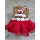 Little Me - Tutu Set Red Sparkle Tulle Fur Bow Glitter Santa Hat Headwrap, 0/12M Image 1