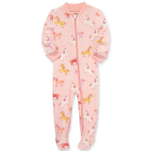 Little Me - Unicorn Cotton Zip Front Infant Pajama Image 1