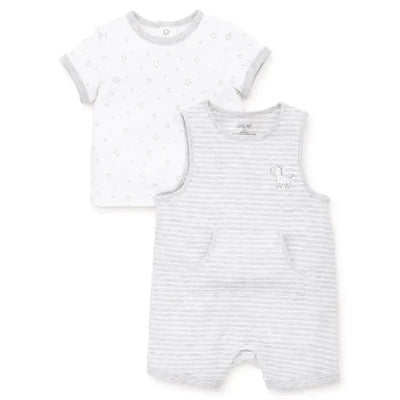 Little Me Zebra Shortall Set - Grey Image 1