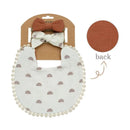 Little Trendy - Baby Floral Cotton Waterproofer Bib And Bows Headband Set, Color 2 Image 1