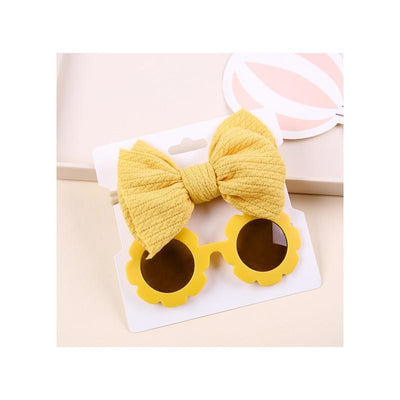 Little Trendy - Baby Sunglasses And Headband Set, Yellow Image 1