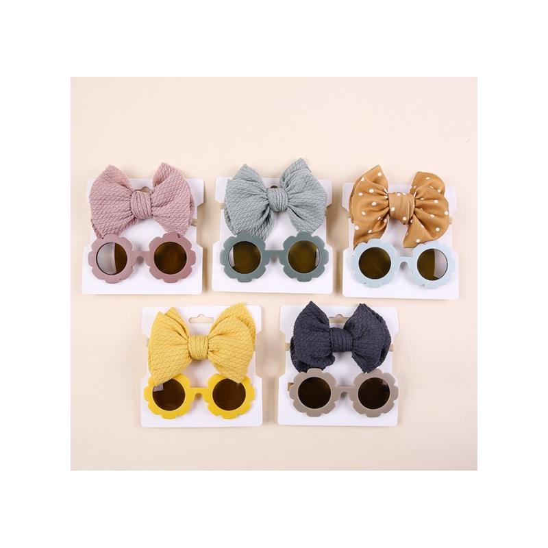 Little Trendy - Baby Sunglasses And Headband Set, Yellow Image 2