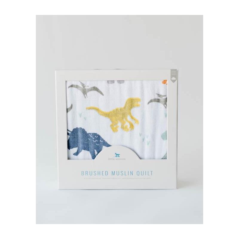 Little Unicorn - Brushed Muslin Quilt, Dino Friends Image 4